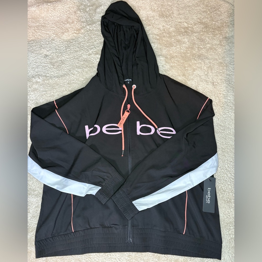 Bebe Black and Pink Zip up